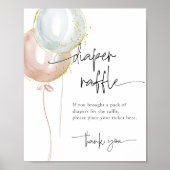 Geschlecht zeigt Windeln Raffle Baby Shower Game Poster (Vorne)