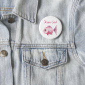 Geschlechterenthüllung beim Angeln - Team Mädchen Button (Beispiel)