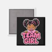 Geschlechterenthüllungsfeier Afro-Team-Mädchen-Ank Magnet (Vorderseite/Rückseite)