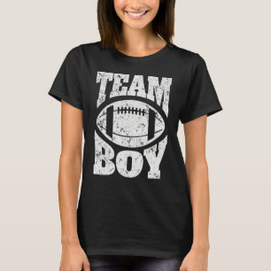 Geschlechterenthüllungsfeier-Team Junge mit Fußbal T-Shirt