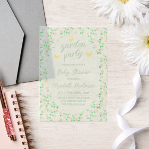 Geschlechterneutrale Babyparty Garden Party Pergament Einladungen