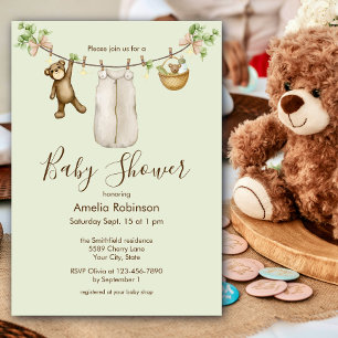 Geschlechterneutrale Watercolor Boho Babyparty  Einladung