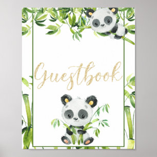 Geschlechterneutrales Babyshower-Gästebuch für Pan Poster