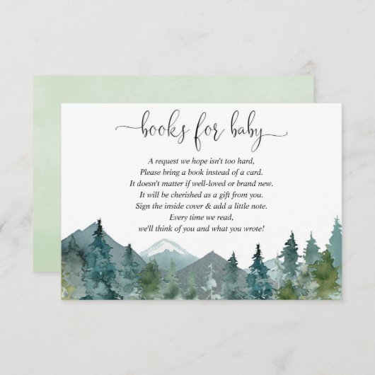 Geschlechterneutrales rustikales Waldbuch anstelle Begleitkarte (Vorne/Hinten)