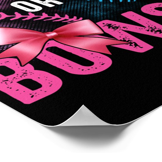 Geschlechteroffenbarung Baseball oder Bows rosa Bl Poster (Ecke)
