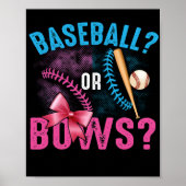 Geschlechteroffenbarung Baseball oder Bows rosa Bl Poster (Vorne)