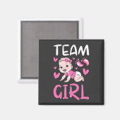 Geschlechteroffenbarung Team Girl Party Set Square Magnet (Vorderseite/Rückseite)