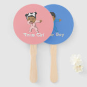 Geschlechteroffenbarung Teammädchen / Junge rosa o Fächer (Vorne und Hinten)