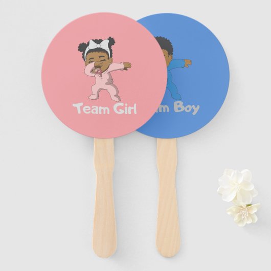 Geschlechteroffenbarung Teammädchen / Junge rosa o Fächer (Vorne und Hinten)