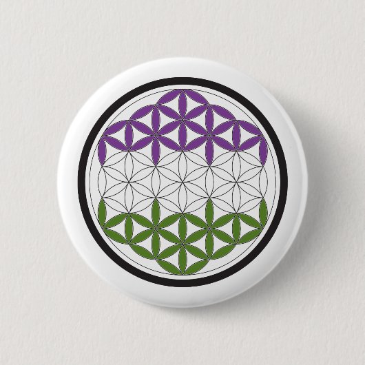 GeschlechtQueer-heilige Geometrie Button (Vorderseite)