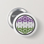GeschlechtQueer-heilige Geometrie Button (Vorne & Hinten)