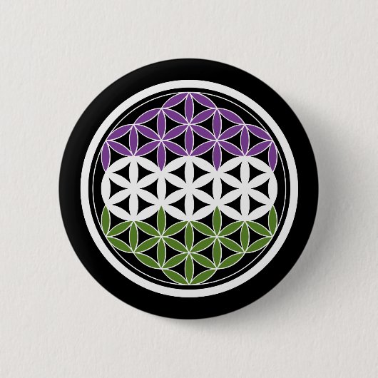 GeschlechtQueer-heilige Geometrie Button (Vorderseite)