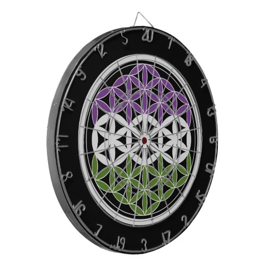 GeschlechtQueer-heilige Geometrie Dartscheibe (Vorderseite Links)