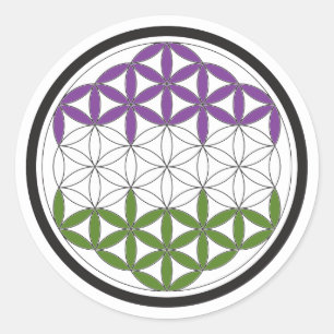 GeschlechtQueer-heilige Geometrie Runder Aufkleber