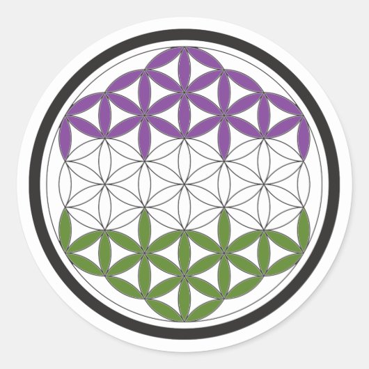 GeschlechtQueer-heilige Geometrie Runder Aufkleber (Vorderseite)