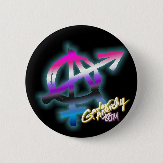 Geschlechts-Anarchie - Genderfluid Farben - Button (Vorderseite)