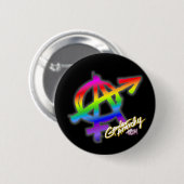 Geschlechts-Anarchie - Regenbogen-Farben - Button (Vorne & Hinten)
