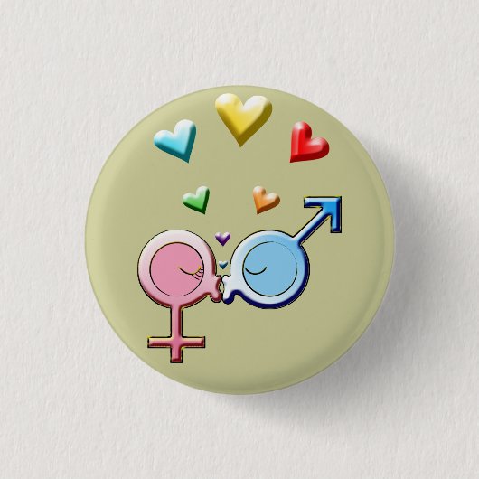 Geschlechts-Bonbon-Küsse Button (Vorderseite)