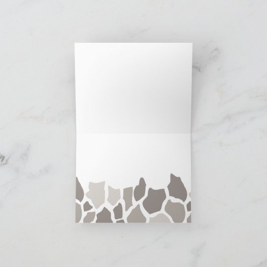 Geschlechts-danken neutrale Giraffen-Safari Ihnen Dankeskarte (Innenseite)