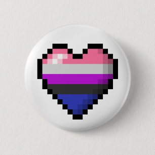 Geschlechts-flüssiges Pixel-Herz Button