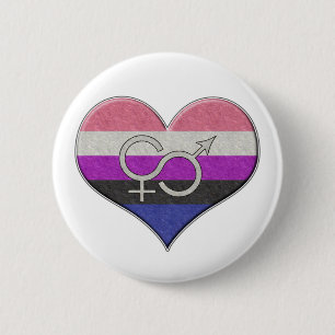 Geschlechts-flüssiges Stolz-Herz Button