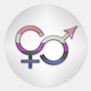 Geschlechts-Flüssigkeits-Symbol Runder Aufkleber