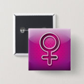 Geschlechts-Frauensymbol des Knopfes glattes Button (Vorne & Hinten)