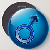 Geschlechts-Mannsymbol des Knopfes glattes Button (Vorne & Hinten)