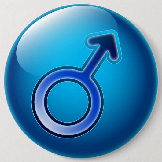 Geschlechts-Mannsymbol des Knopfes glattes Button (Vorderseite)