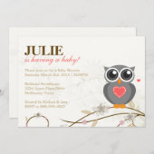 Geschlechts-neutrale Eulen-Babyparty-Einladung Einladung (Vorne/Hinten)