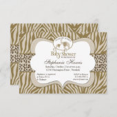 Geschlechts-neutrales Babypartyleopard-u. Einladung (Vorne/Hinten)