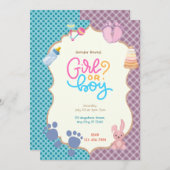 Geschlechtsankündigung Einladung (Vorne/Hinten)