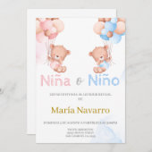 Geschlechtsankündigung Einladung (Vorne/Hinten)