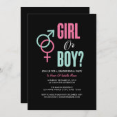 Geschlechtsankündigung| Einladung zum Black Party (Vorne/Hinten)
