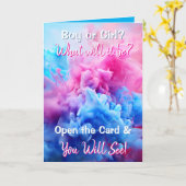 Geschlechtsankündigung | Hispanic oder Asian Baby Karte (Gelbe Blume)