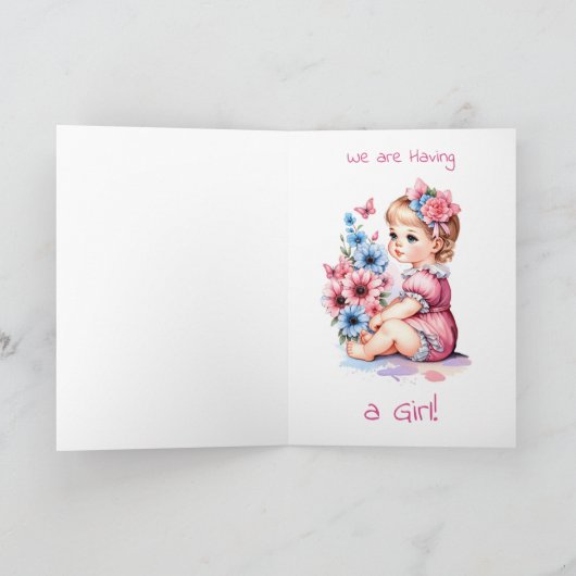 Geschlechtsankündigung | Junge oder Mädchen, es is Karte (Innenseite)