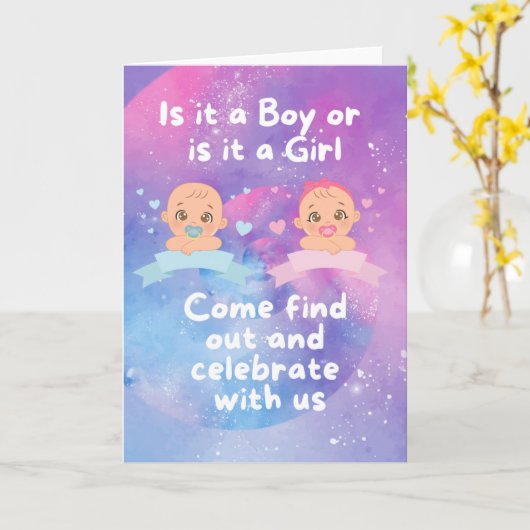 Geschlechtsankündigung Karte (Gelbe Blume)