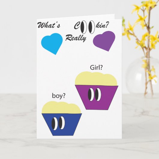 Geschlechtsankündigung Karte (Gelbe Blume)