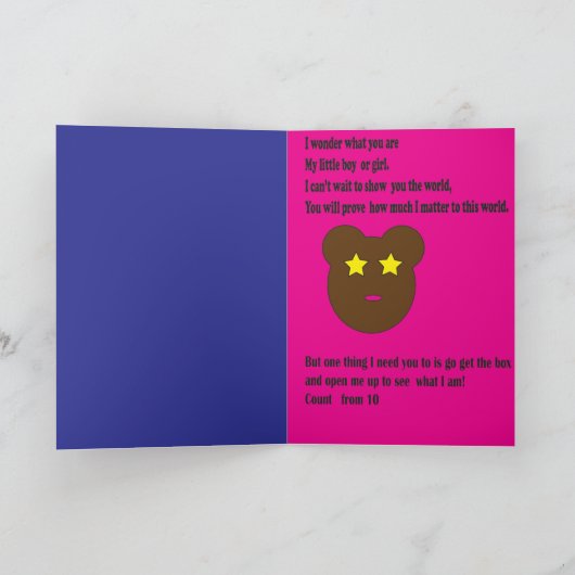 Geschlechtsankündigung Karte (Innenseite)