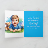Geschlechtsankündigung | Kaukasischer Baby Boy Ins Karte (Innenseite)