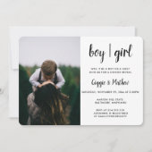 Geschlechtsankündigung| Kinderdusche Foto Zickzack Einladung (Vorderseite)