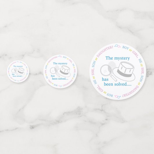 Geschlechtsankündigung Konfetti (Vorderseiten)