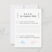 Geschlechtsankündigung RSVP Karte (Rückseite)