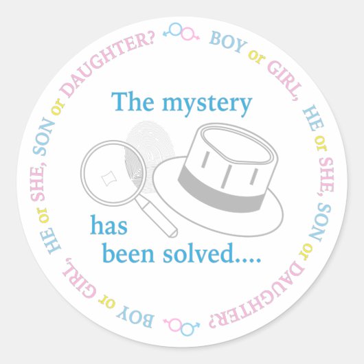 Geschlechtsankündigung Runder Aufkleber (Vorderseite)