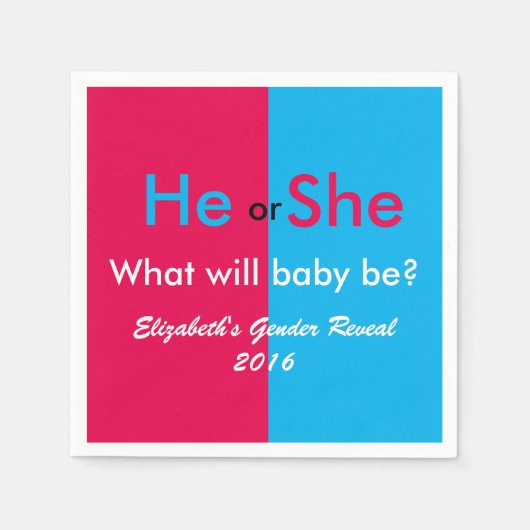 Geschlechtsankündigung Serviette (Vorderseite)