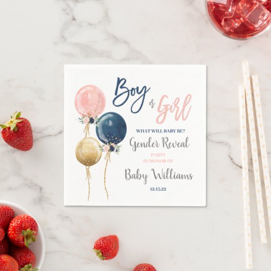 Geschlechtsankündigung Serviette (Beispiel)