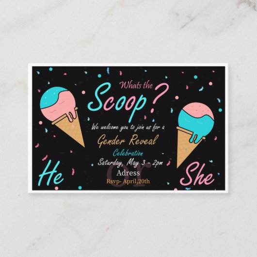 Geschlechtsankündigung Treuekarte (Vorderseite)