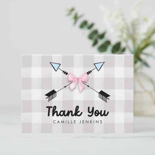 Geschlechtsbezogene Fehler oder Pfeile Danke Karte (Stehend Vorderseite)