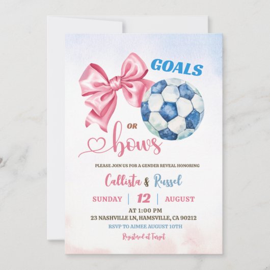 Geschlechtsbezogene Ziele oder Bögen Einladung (Vorderseite)