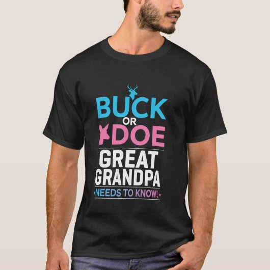 Geschlechtsenthüllung Bock oder Doe Urgroßvater pa T-Shirt (Vorderseite)